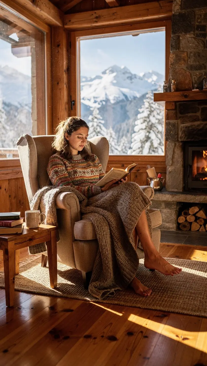 Alpenlandschaft mit majestГ¤tischen Bergen und einer malerischen Dorfansicht.