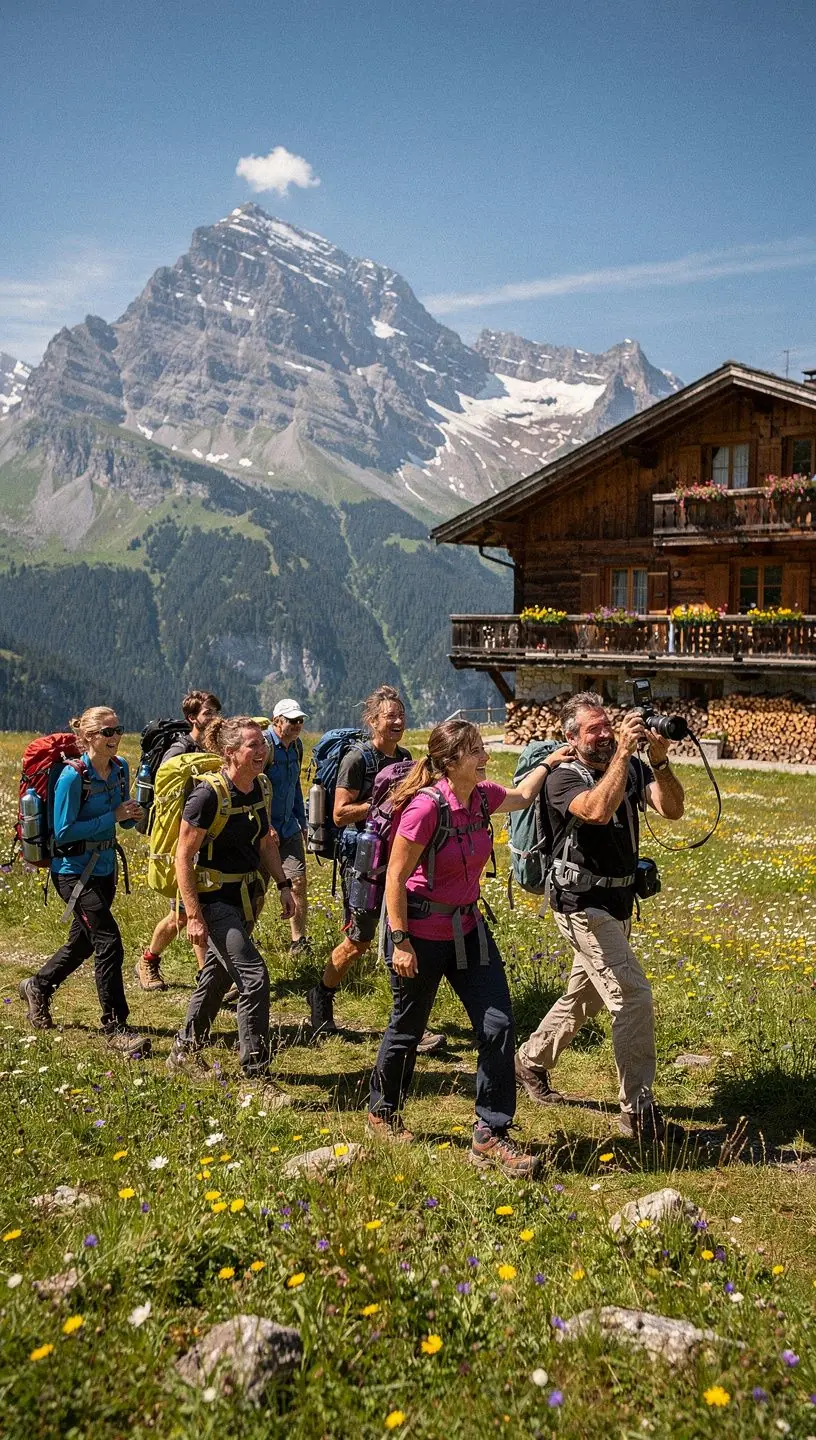 GemГјtlicher Innenraum eines Chalets mit rustikalem Holzdesign und Kamin.